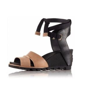 Sorel Joanie Wrap Leather Wedge Sandal Sz 11 GUC